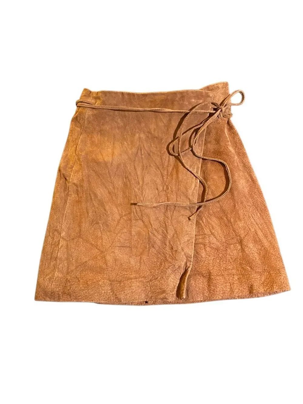 Blank NYC women’s brown suede wrap, mini skirt 24 BoHo